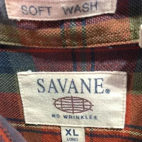 Savane No Wrinkles Plaid,chest pocket,long sleeve button down,flannel,warm,soft - Picture 3 of 8
